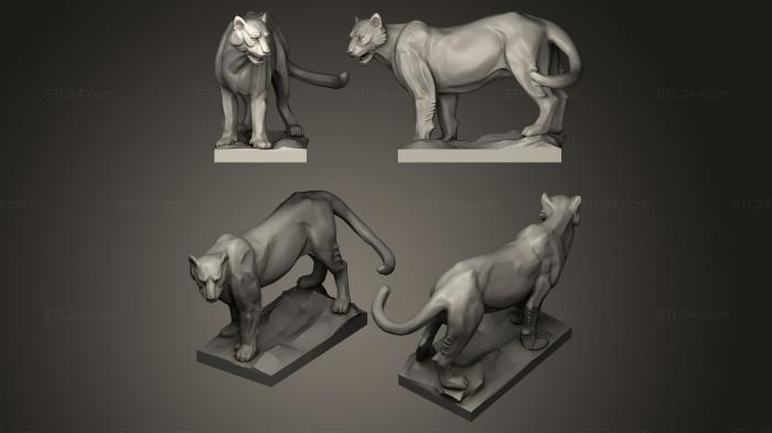 Статуэтки львы тигры сфинксы (Ягуар, STKL_0030) 3D модель для ЧПУ станка